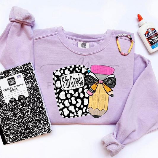 Comp Book and Pencils with Black Bow with Name