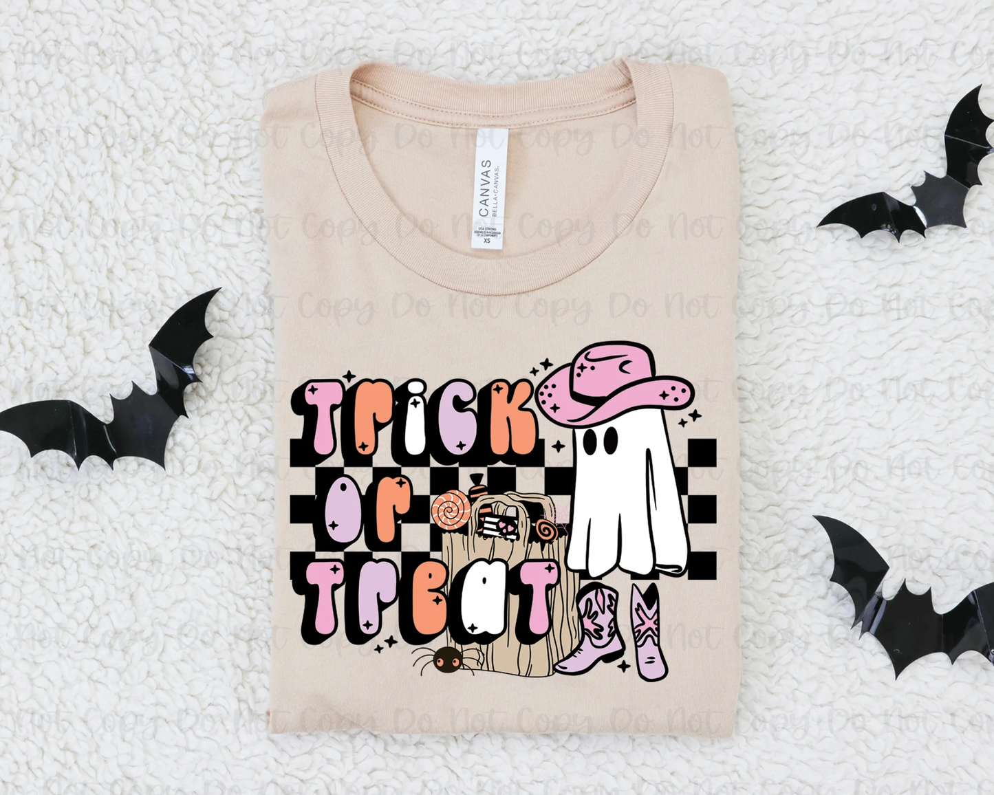 Trick or Treat Checkered Ghost