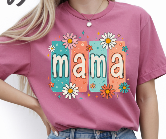 Coral and Teal Column Mama