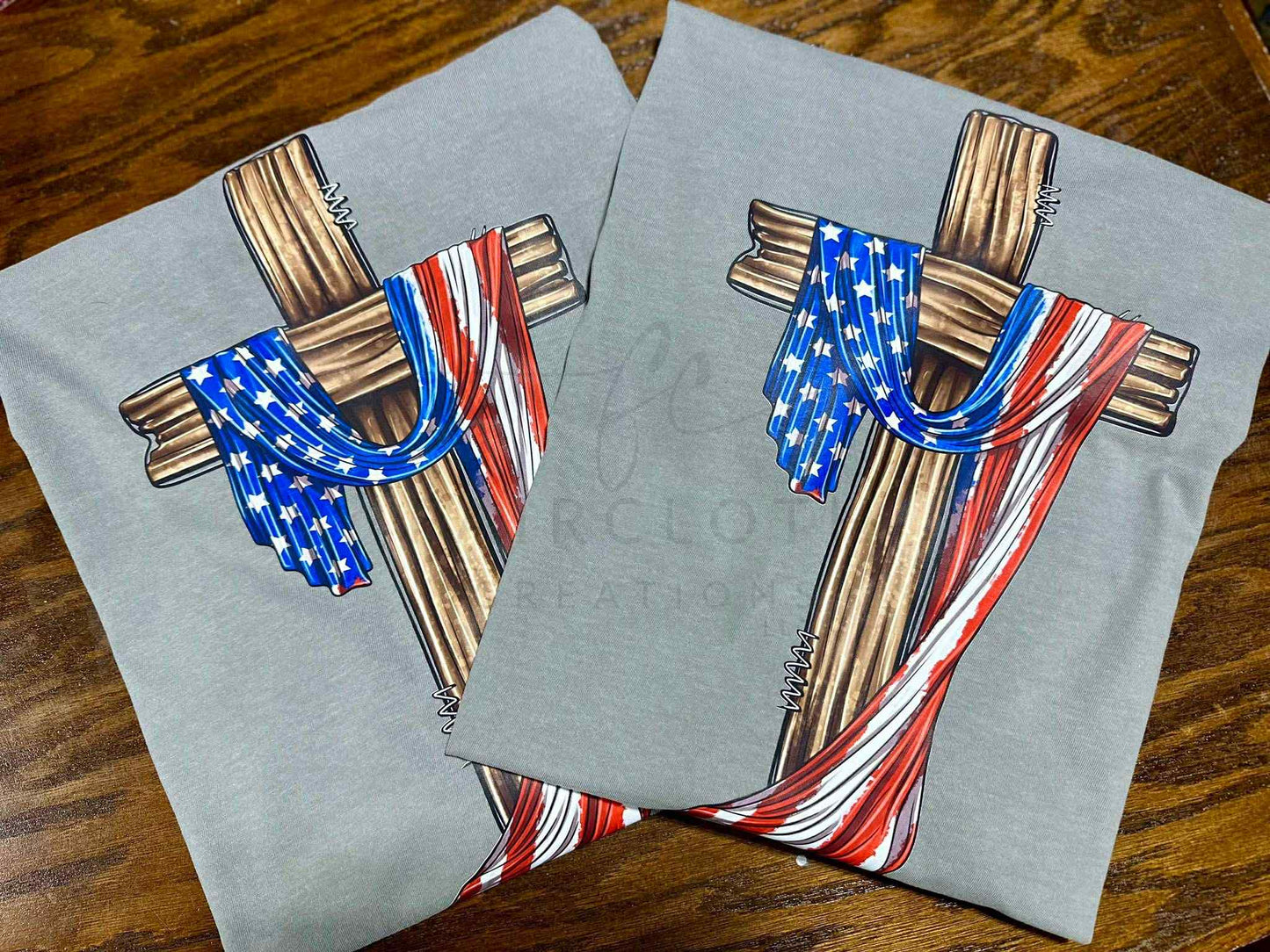 Cross with American Flag