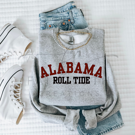 Curved- Alabama- Crimson and Black
