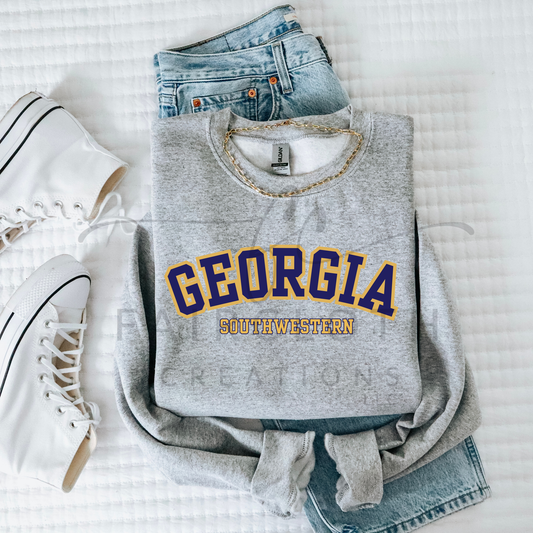 Curved- Georgia Southwestern- Navy and Gold
