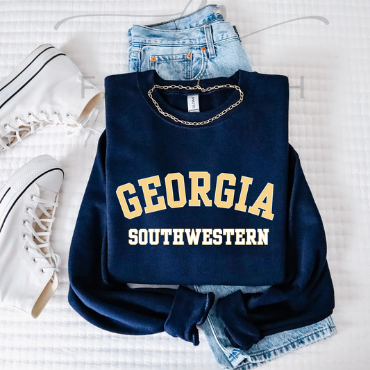 Curved- Georgia Southwestern- Gold and White