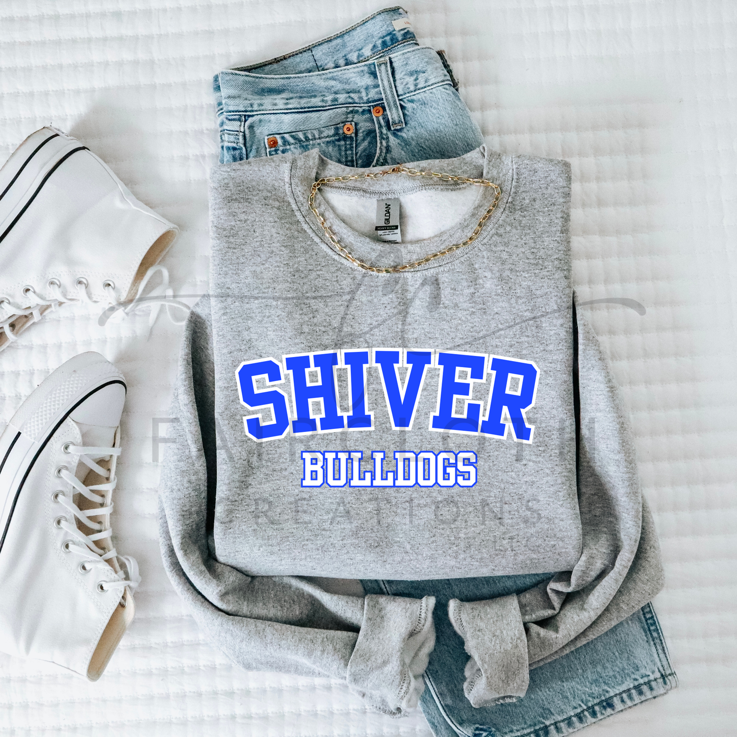 Curved- Shiver Bulldogs- Blue and White