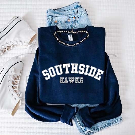 Curved- Southside Hawks- White and Grey