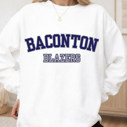 Curved Baconton- Navy and Grey