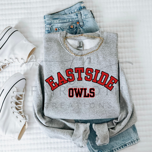 Curved- Eastside Owls- Red and Black