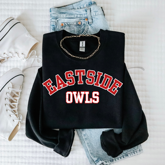 Curved- Eastside Owls- Red and white