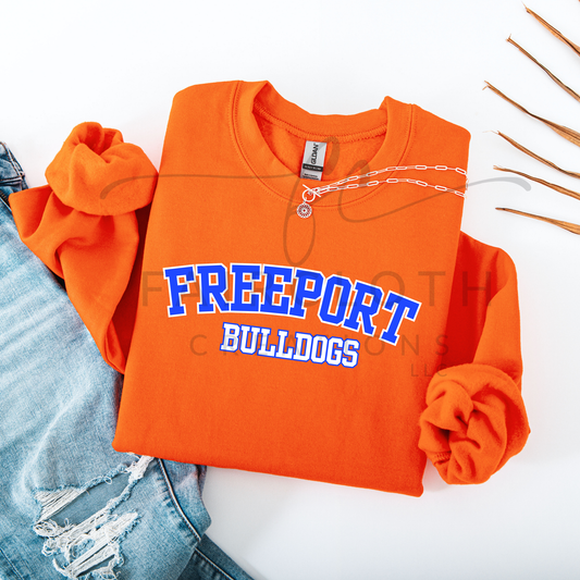 Curved Freeport Bulldogs- Blue and White