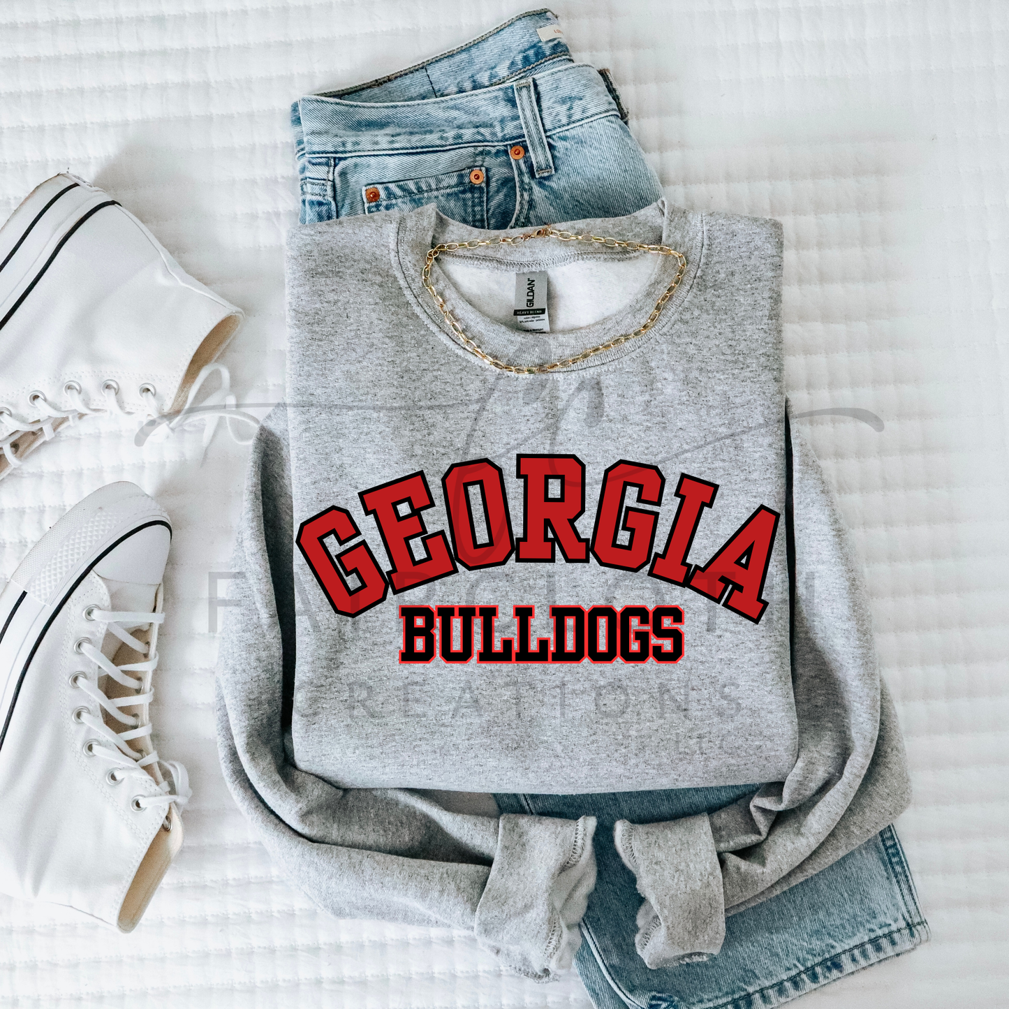 Curved- Georgia Bulldogs- Red and Black