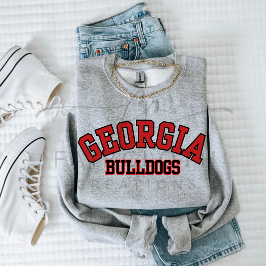 Curved- Georgia Bulldogs- Red and Black
