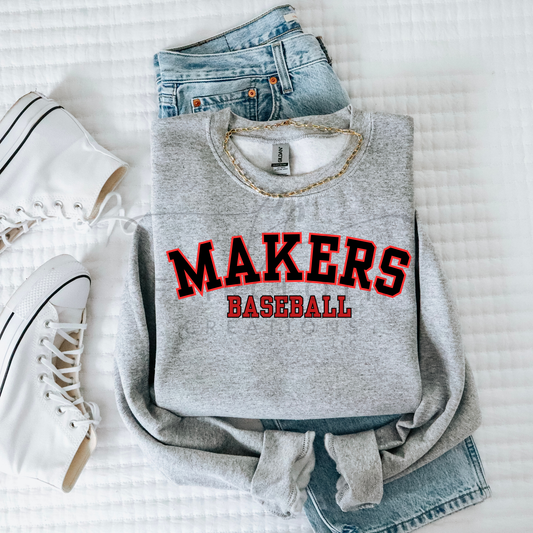 Cruved- Makers Baseball- Red and Black