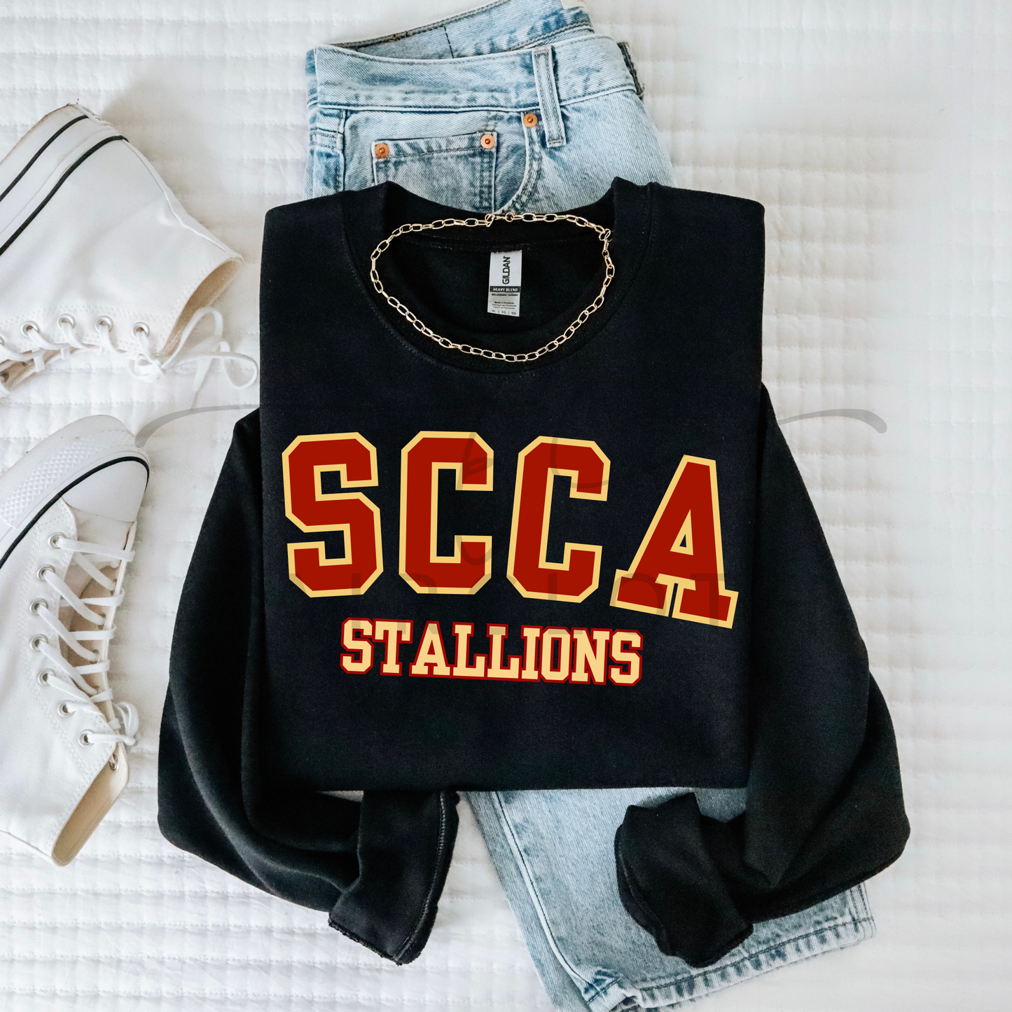 Curved- SCCA Stallions- Red and Gold