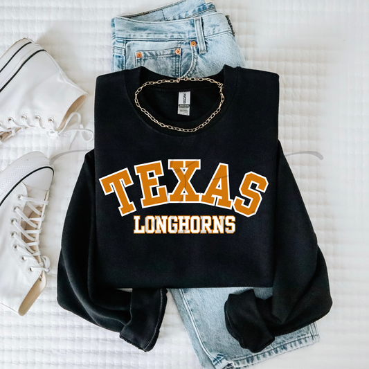 Curved- Texas Longhorns- Orange and White