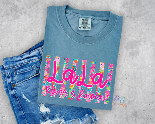 Custom Floral Lines with Names