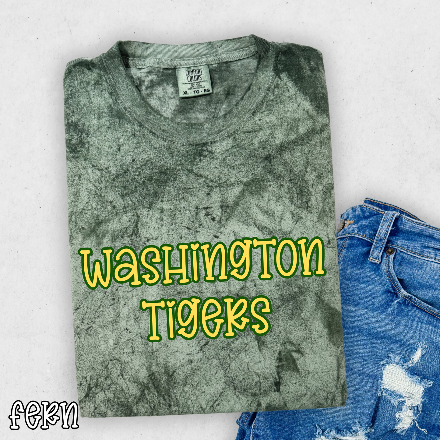 Washington Tigers Pop Name with Outline