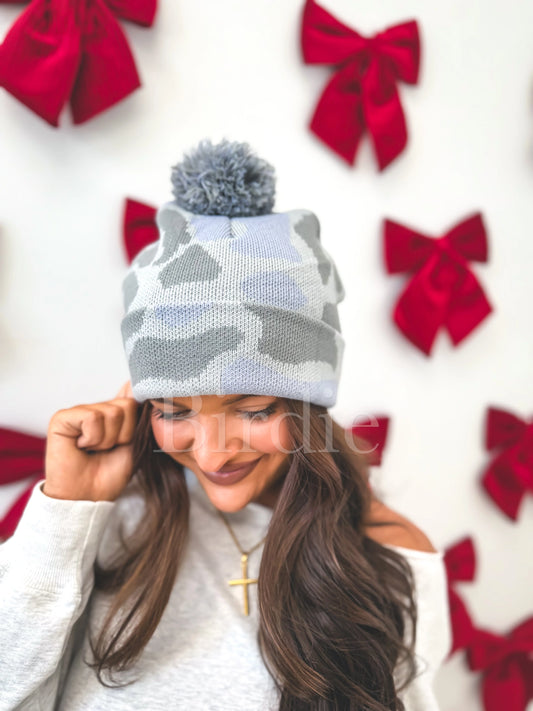 Gray Duck Camo Beanie