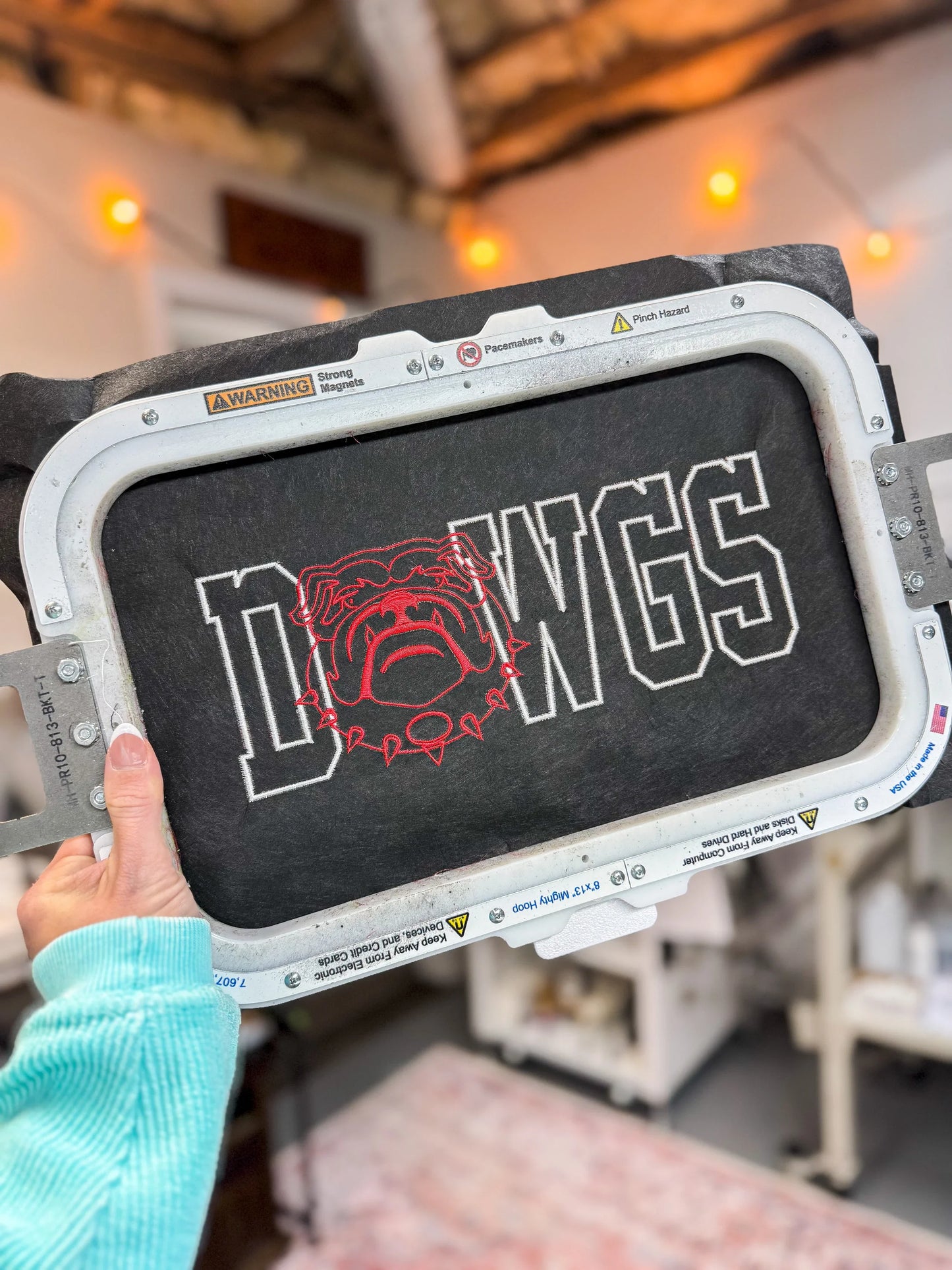 Dawgs With Mascot Face Embroidered