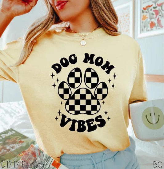 Dog Mom Vibes Checkered Paw