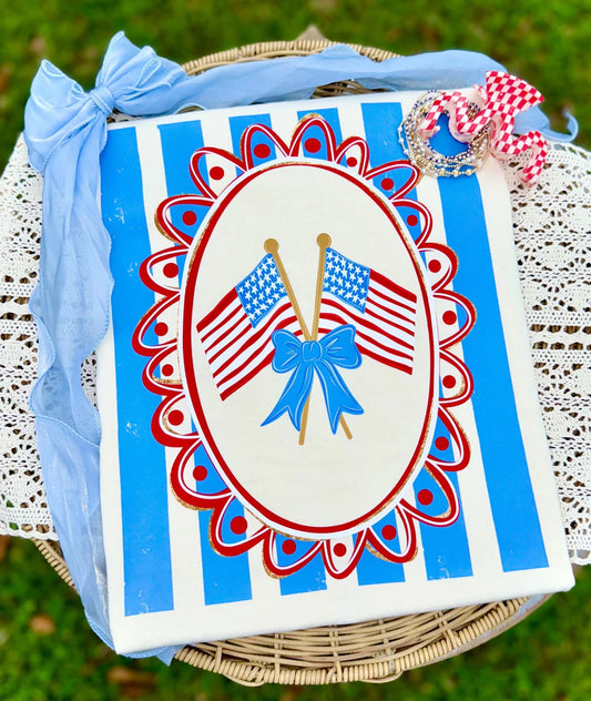 Double Flag Stamp with Stripes