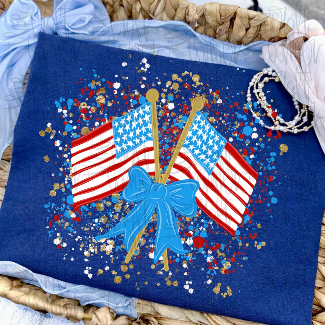 Double Flags with Splatter