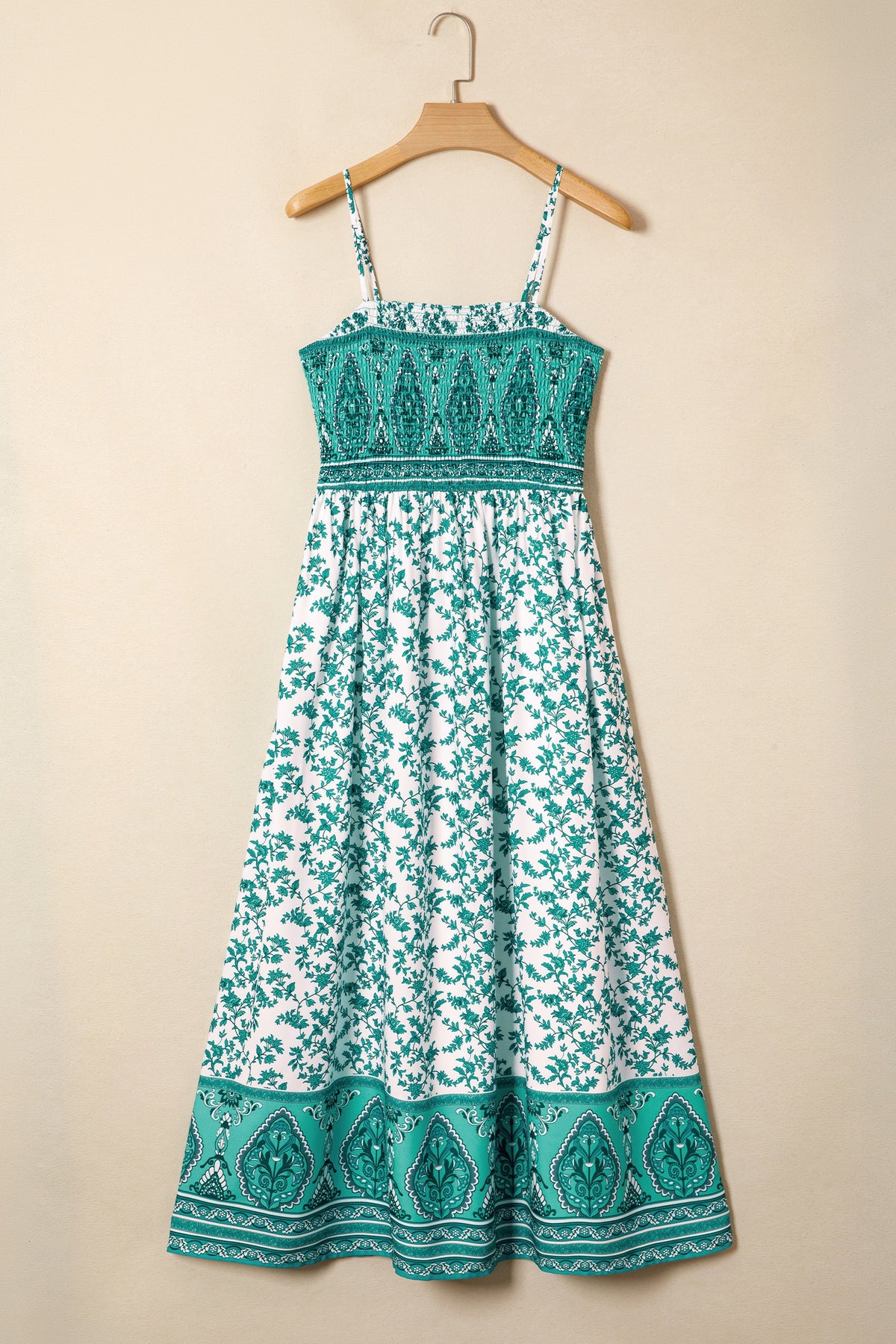 RTS Green Boho Floral Maxi Dress- XL