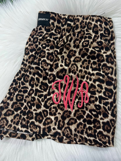 Embroidered Monogram PJ Shorts