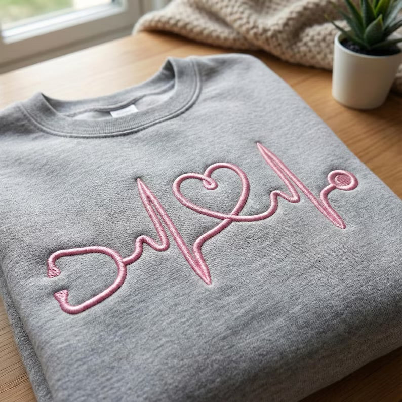 Stethoscope Heartbeat Embroidered