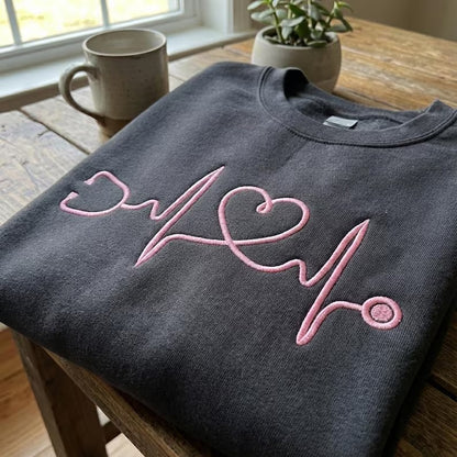 Stethoscope Heartbeat Embroidered