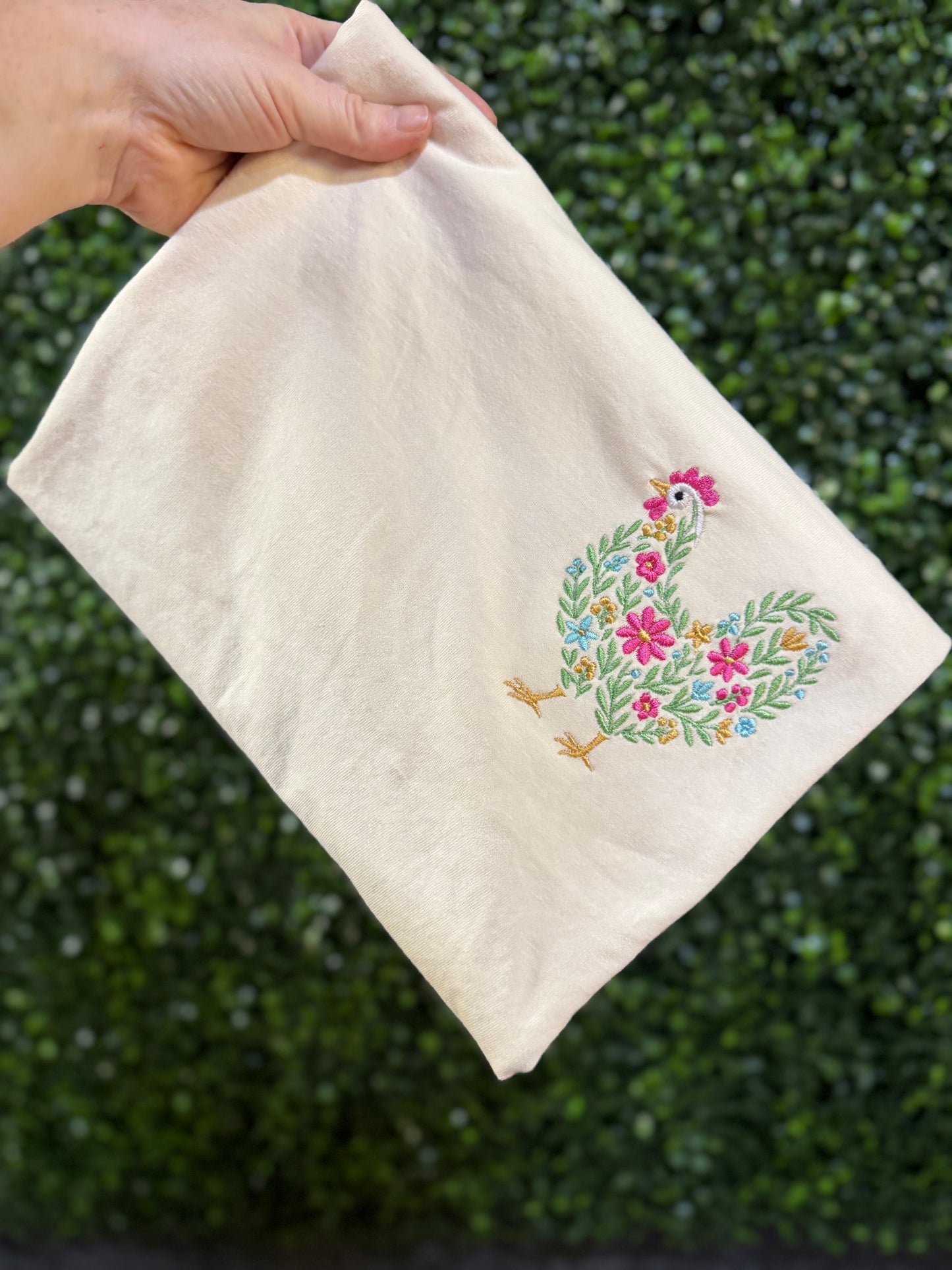 Floral Chicken Embroidery