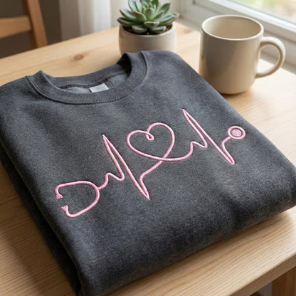 Stethoscope Heartbeat Embroidered