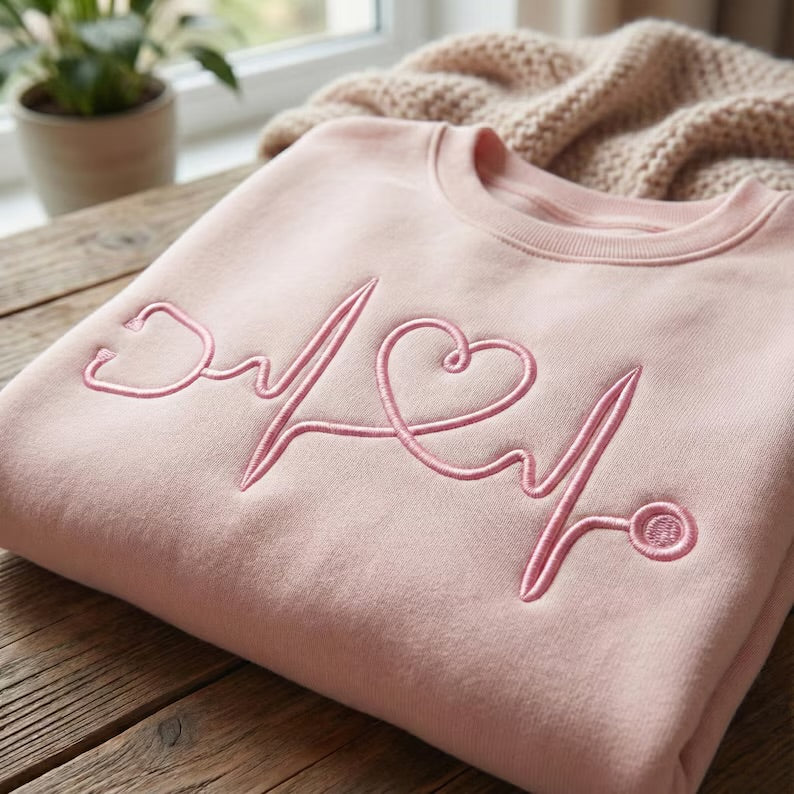 Stethoscope Heartbeat Embroidered