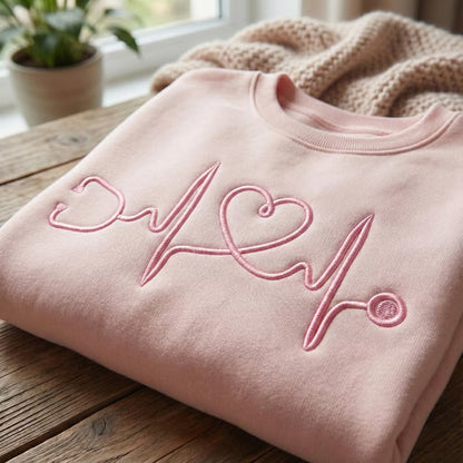 Stethoscope Heartbeat Embroidered