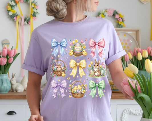Easter Collage with Bows and Eggs