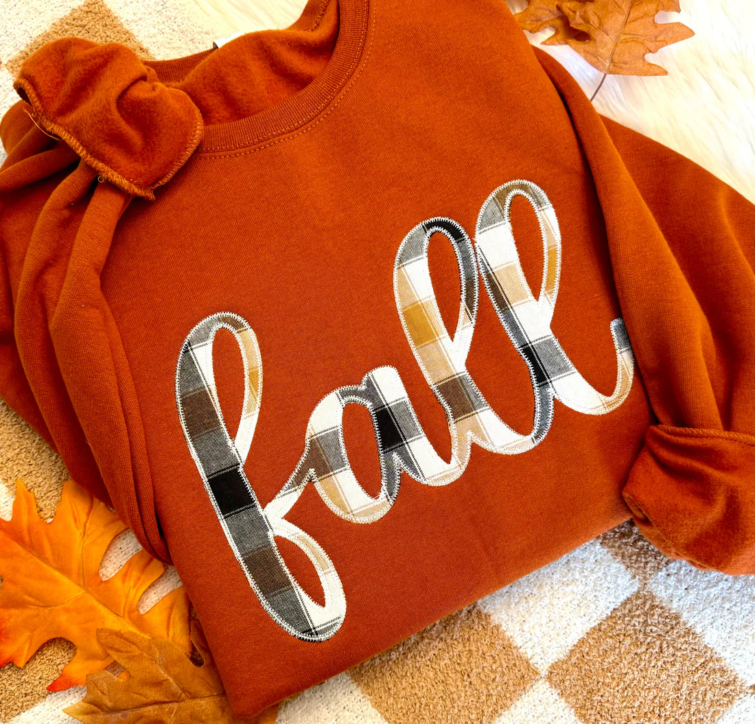 Fall Cursive Embroidered Applique
