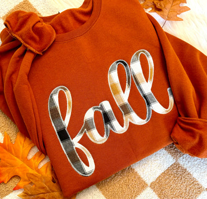 Fall Cursive Embroidered Applique