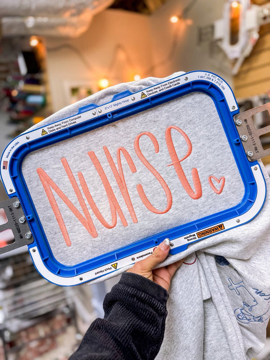 Nurse Scribble with Heart- Embroidered