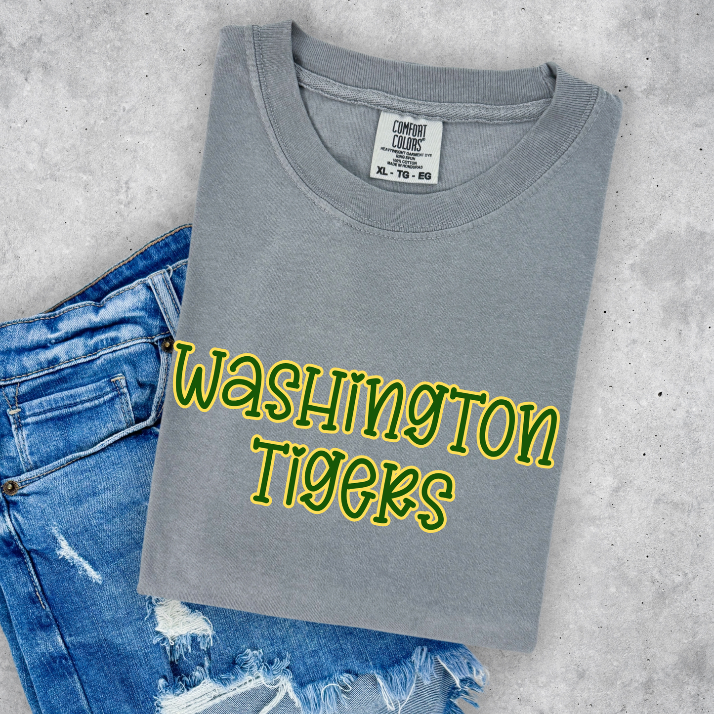 Washington Tigers Pop Name with Outline