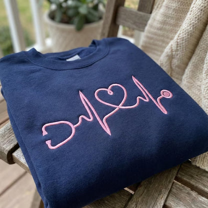 Stethoscope Heartbeat Embroidered