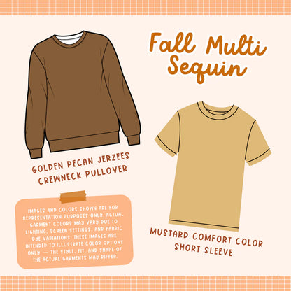 Fall Mutli Brown Theme Embroidered Applique