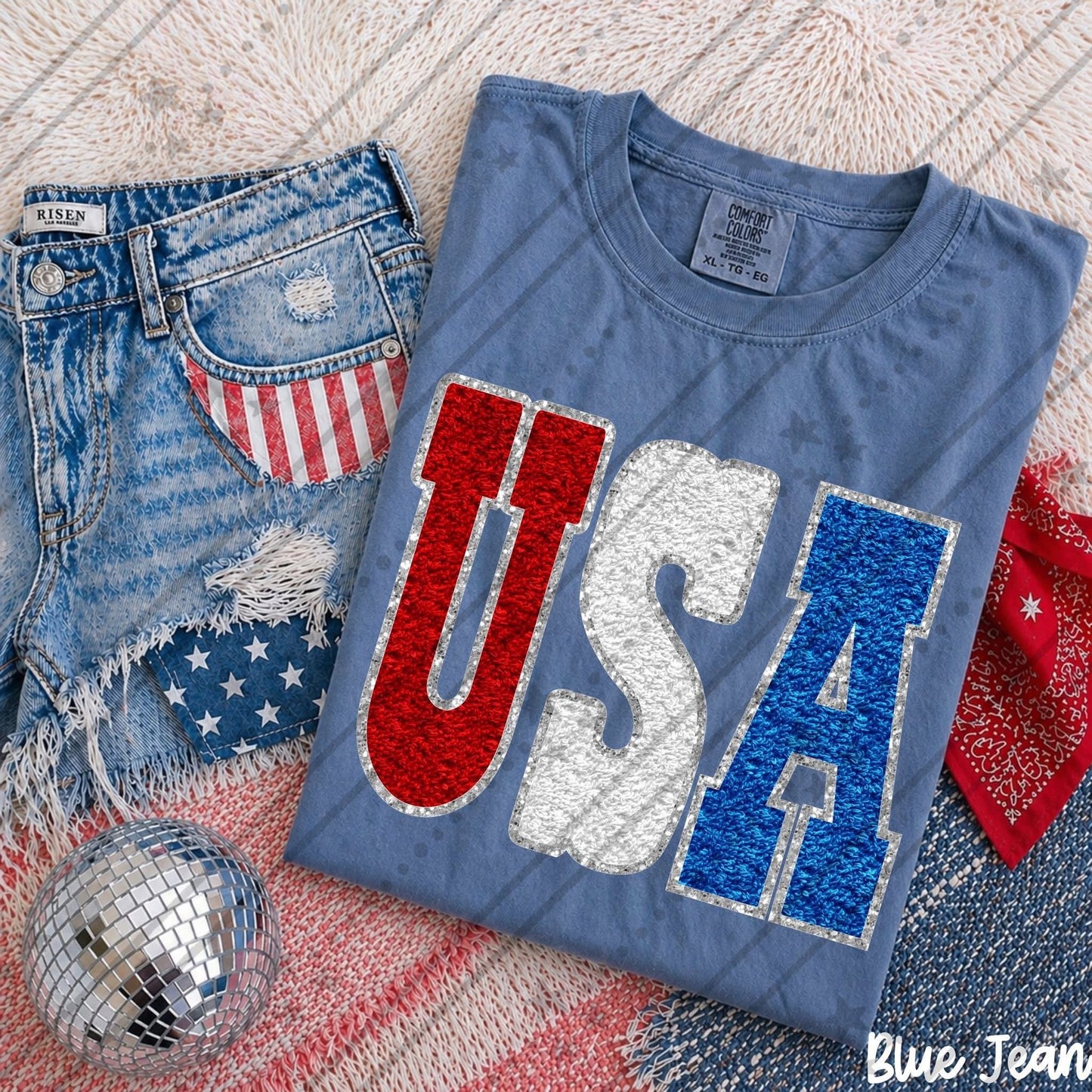 Faux Glitter Block USA