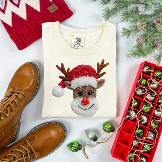 Faux Yarn Deer with Hat