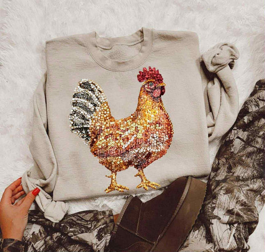 Faux Rhinestone Chicken