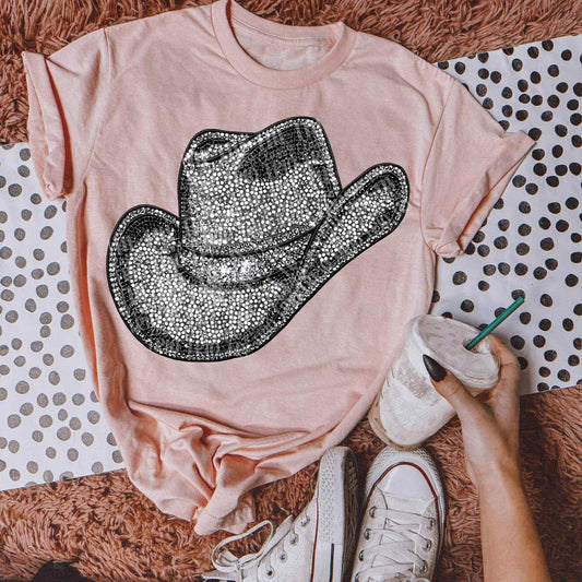 Faux Rhinestone Cowboy Hat