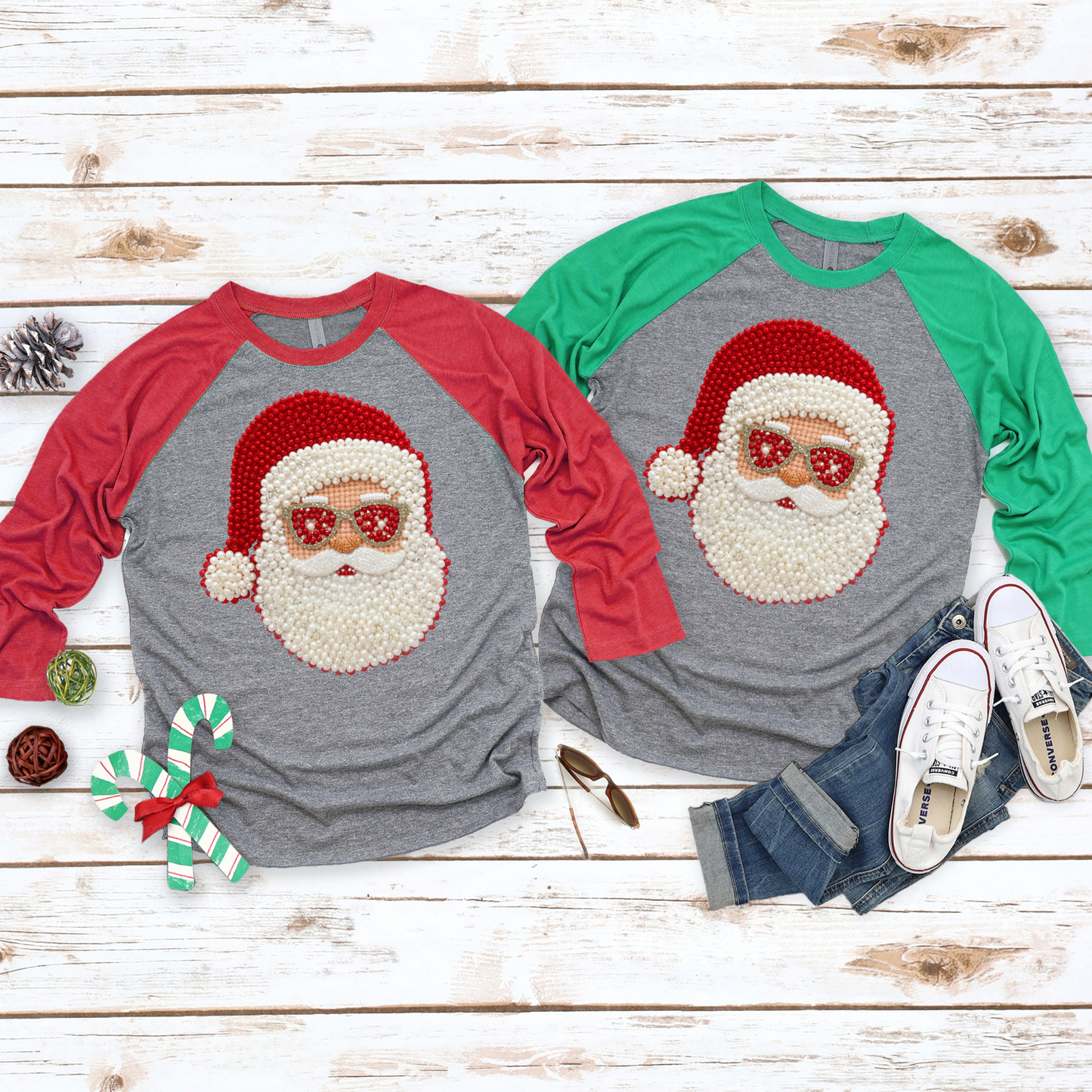 Faux Yarn Santa Sunglasses