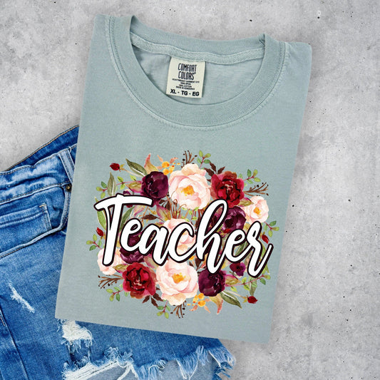 Floral Background Teacher