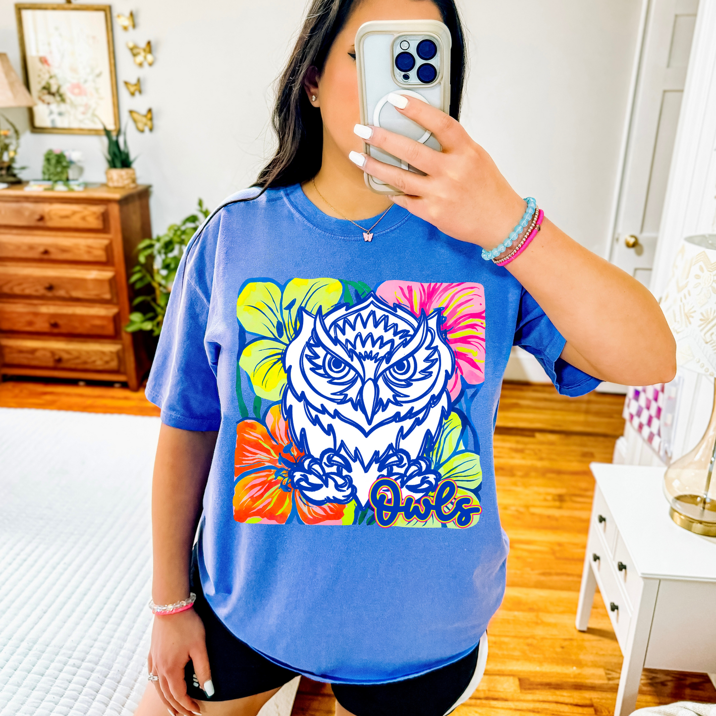 Floral Owl Mascot