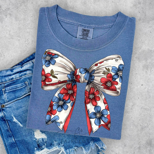 Fourth July Floral Bow