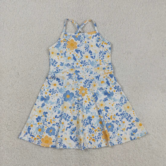 Yellow and Blue Floral Active Dress