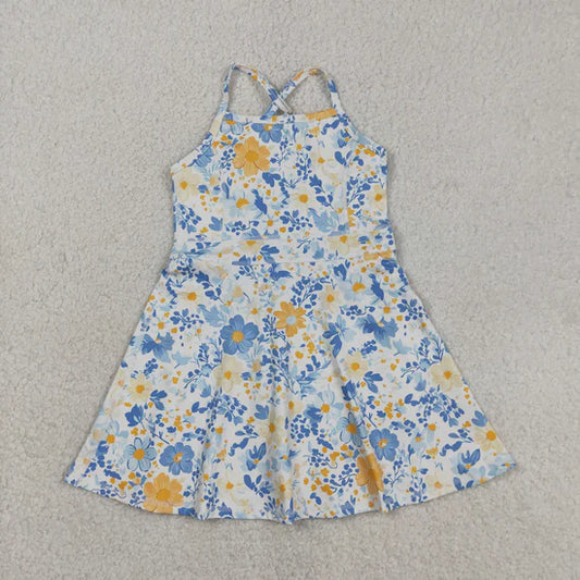Yellow and Blue Floral Active Dress